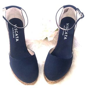 Viscata Navy 41‎ Wedge Espadrilles New Ankle